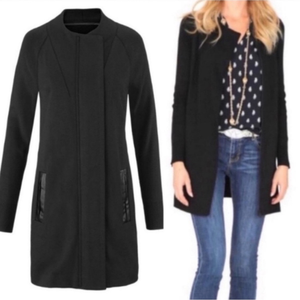 CAbi Tailor Black Ponte Knit Full Zip Coat Women’s Small #3351 NWOT